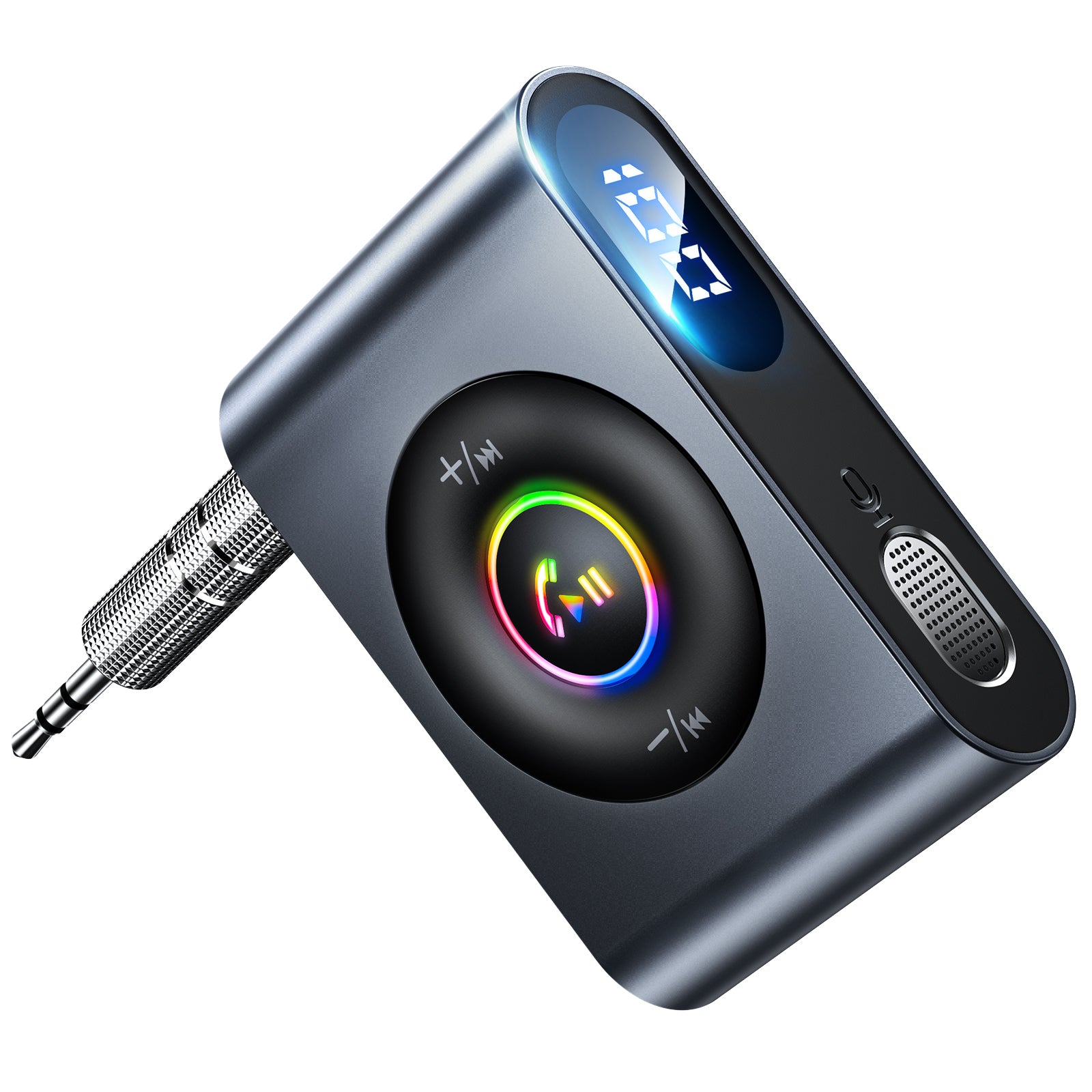 Wegman Bluetooth-Empfänger – BT 5.3 – Bluetooth-Auto über 3,5 mm AUX – Freisprechen – Bluetooth-Audio-Adapter – Kfz-Einbausatz – Bluetooth-Empfänger